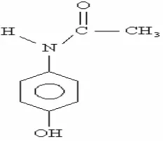Gambar 2. Struktur kimia parasetamol (Mutschler, 1991)