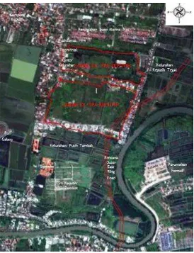 Gambar 3. Peruntukan Lahan eks TPA Keputih sebagai ruang terbuka hijau berdasarkan RTRW Kota Surabaya 2010-2030 (kiri) dan RDTRK UP-Kertajaya (kanan) Sumber: Review RTRW Kota Surabaya 2010-2030, Review RDTRK UP Kertajaya, 2011 