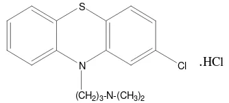 Gambar 3. Struktur Kimia Chlorpromazini HCl (2-klor-N (dimetil-amino