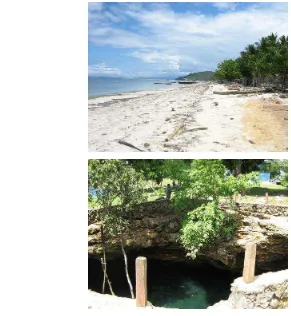 Gambar 4. Sebagian Pantai Boneoge yang belum terurus (kiri), dan sumur laut 