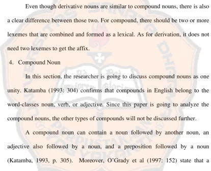 Table 2.2: Lexical Items Which Form Compound Nouns  