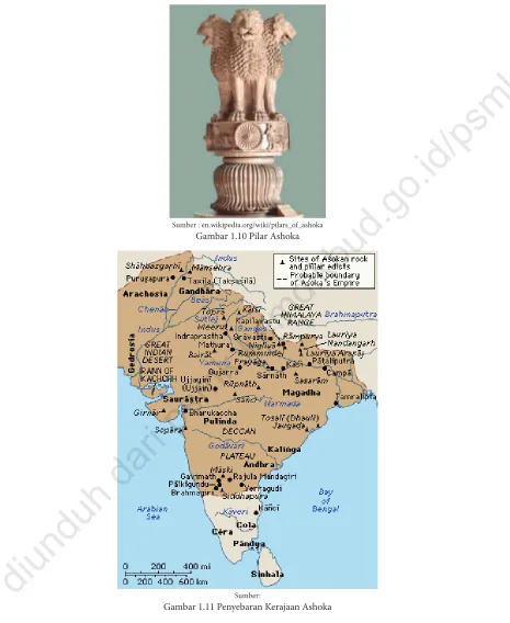 Gambar 1.11 Penyebaran Kerajaan Ashoka