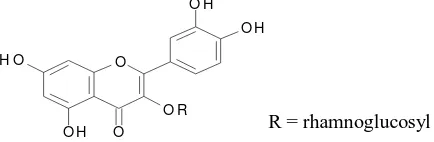 Gambar 3. Struktur Rutin (quercetin-3-rhamnosylglucoside)