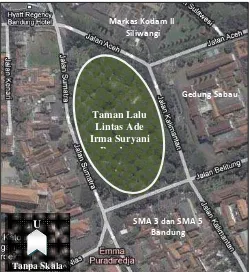 Gambar 9 Lokasi Taman Lalu Lintas Bandung (Sumber: http://maps.google.com, 2010) 