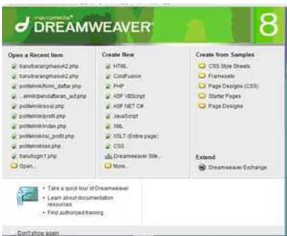 Gambar 2.2 Macromedia Dreamweaver 8 