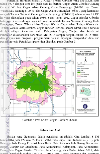 Gambar 3 Peta Lokasi Cagar Biosfer Cibodas 