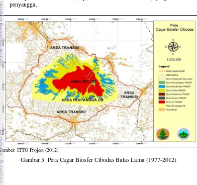 Gambar 5  Peta Cagar Biosfer Cibodas Batas Lama (1977-2012) 