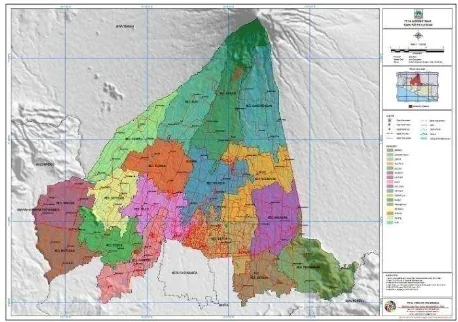 Gambar I: Peta Administarasi Kabupaten Sleman Sumber: https://petatematikindo.files.wordpress.com 