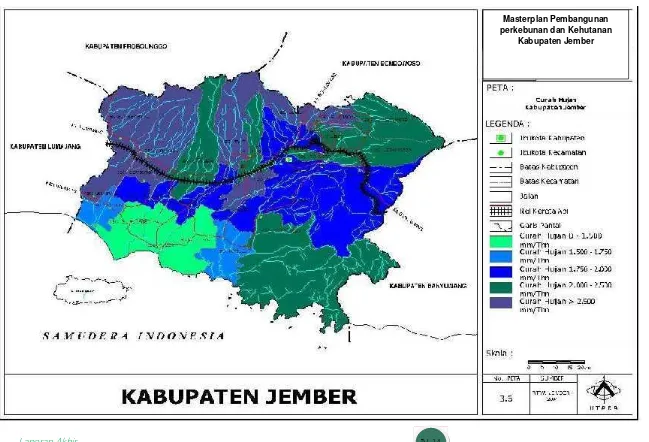Gambar 4.5 Peta curah hujan Kabupaten Jember