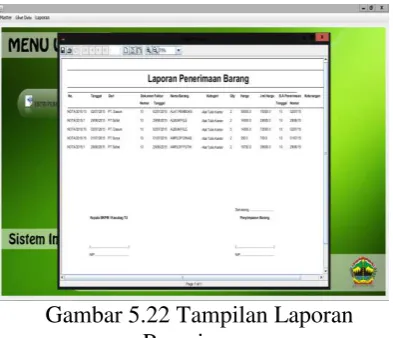 Gambar 5.22 Tampilan Laporan 