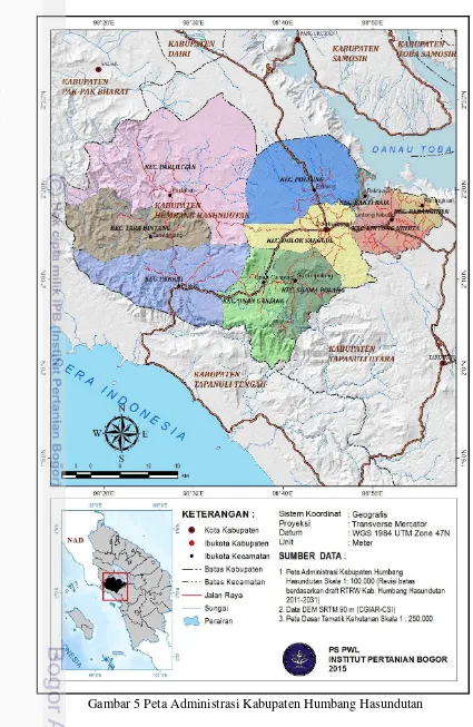 Gambar 5 Peta Administrasi Kabupaten Humbang Hasundutan 
