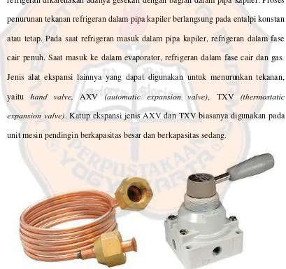 Gambar 2.6 Pipa kapiler  dan hand valve 