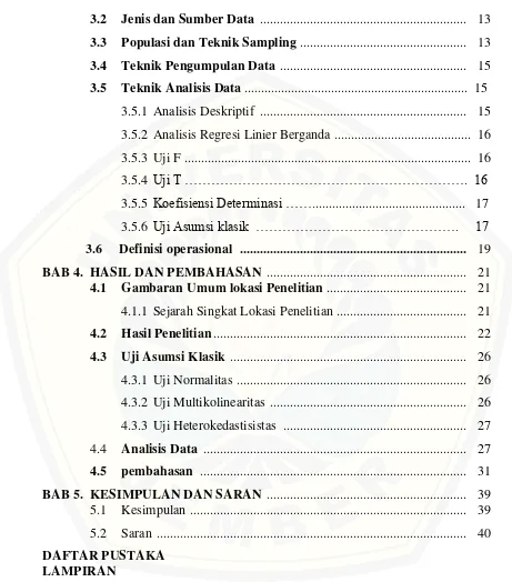 Gambaran Umum lokasi Penelitian ..........................................  21 