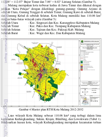 Gambar 4 Master plan RTH Kota Malang 2012-2032 