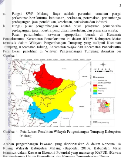 Gambar 4.  Gambar 4.  Peta Lokasi Penelitian Wilayah Pengembangan Tumpang Kabupaten 
