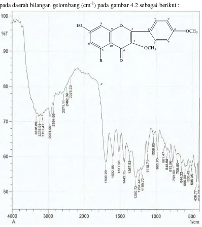 Gambar 4.2 Spektrum Inframerah Merah (FT-IR) Senyawa Hasil Isolasi 