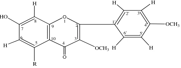 Gambar 4.5 Kemungkinan Struktur Senyawa Hasil Isolasi (Flavon) 