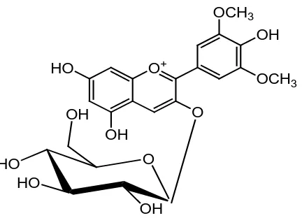 Gambar 2.10 Malvidin-3-O-glikosida