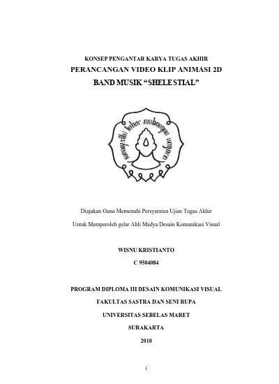 Konsep Pengantar Karya Tugas Akhir Perancangan Video Klip Animasi 2d