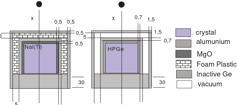 Gambar 2.5. Perbandingan Geometri Detektor Kristal NaI(Tl) dan Kristal 