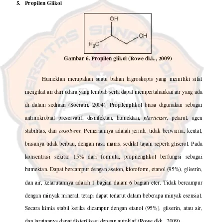 Gambar 6. Propilen glikol (Rowe dkk., 2009) 