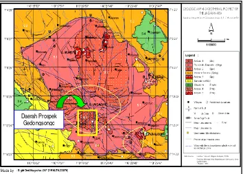Gambar 1. Peta geologi daerah Gunung Ungaran dan sekitarnya berdasarkan analisis citra Landsat TM
