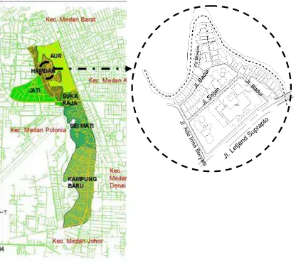 Gambar 4.2. Peta Kampung Badur di Kecamatan Medan Maimun 