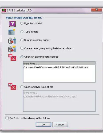 Gambar 5.2 Kotak Dialog SPSS for window 