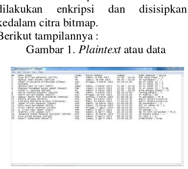 Gambar 2. Hasil Enkripsi Plaintext atau data 