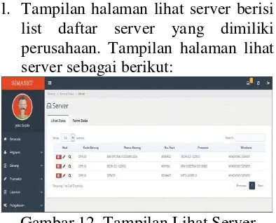 Gambar 13. Tampilan Input Server 