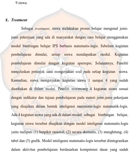 tabel dan (5) grafik. Model inteligensi matematis-logis tersebut diintegrasikan 