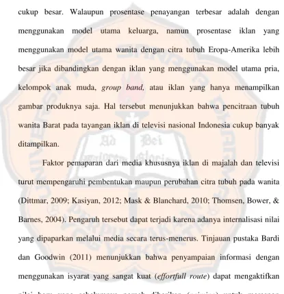 gambar produknya saja. Hal tersebut menunjukkan bahwa pencitraan tubuh 