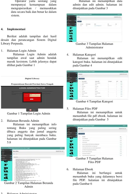 Gambar 1 Tampilan Login Admin 