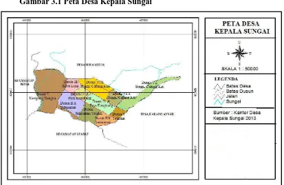 Gambar 3.1 Peta Desa Kepala Sungai 