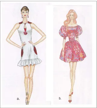 Gambar 9: (a) flouence dress, (b) bubble dress 