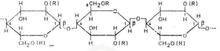 Gambar 2.5 Struktur kimia CMC (Fardiaz, 1986).  