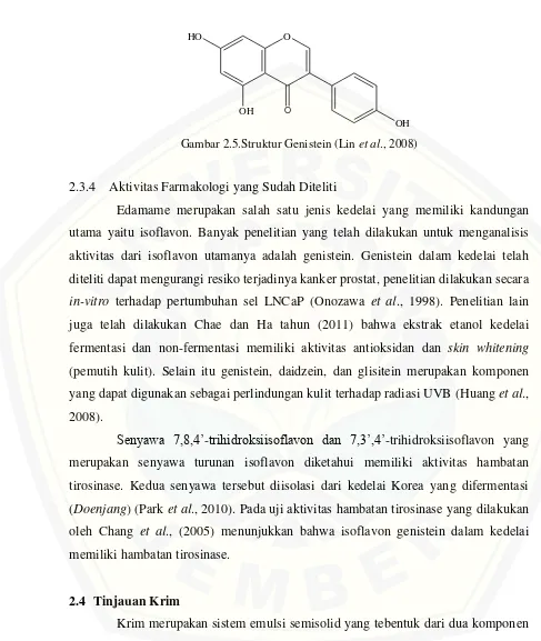 Gambar 2.5.Struktur Genistein (Lin et al., 2008) 
