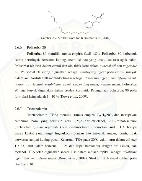 Gambar 2.9. Struktur Sorbitan 80 (Rowe et al., 2009) 