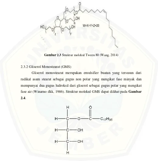 Gambar 2.3 Struktur molekul Tween 80 (Wang, 2014) 