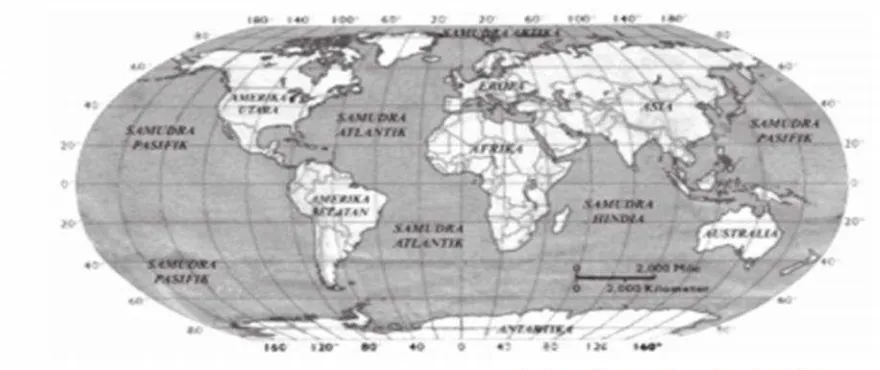 Tabel 3.2 Benua dan samudra di dunia