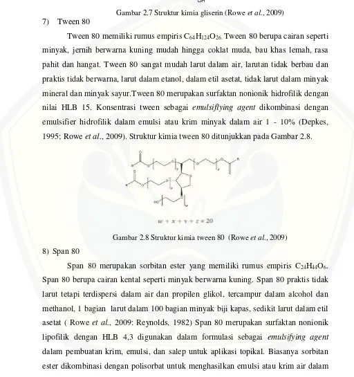 Gambar 2.7  Struktur kimia gliserin (Rowe et al., 2009) 