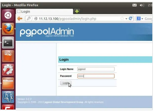 Gambar 9. Tampilan saat login ke PgpoolAdmin 