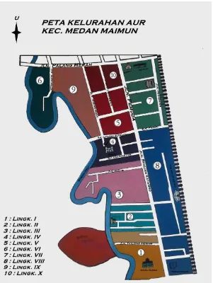 Gambar 2 Peta Kelurahan Aur Kec. Medan Maimun Kota Medan(Sumber: Kantor Kelurahan Aur 