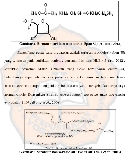 Gambar 4. Struktur sorbitan monooleat (Span 80) (Aulton, 2002) 