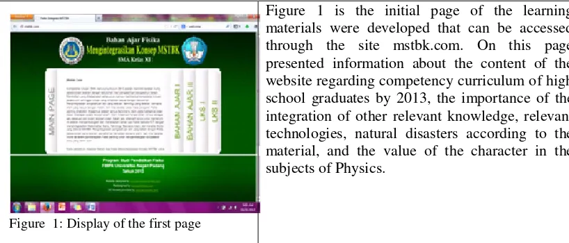 Figure 1 is the initial page of the learning 