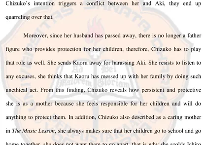 figure who provides protection for her children, therefore, Chizuko has to play 