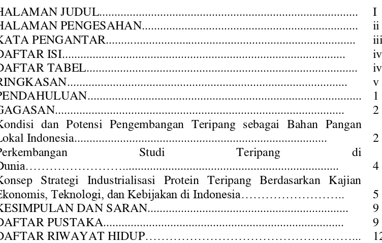 Tabel 1. Produksi teripang di Indonesia pada tahun 2001…………............. Tabel 2. Perkembangan produksi teripang di Indonesia…………………… 3 4 