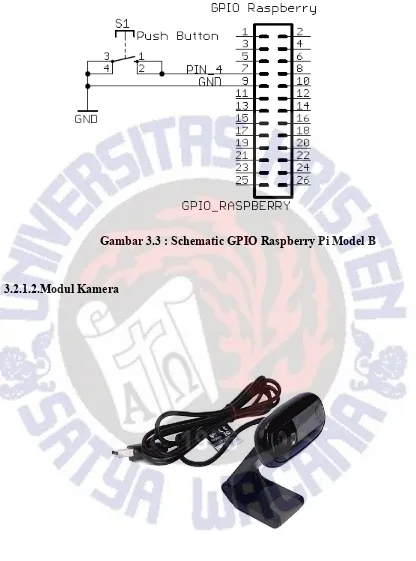Gambar 3.3 : Schematic GPIO Raspberry Pi Model B 