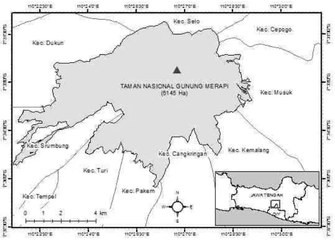 Gambar 1. Peta kawasan Taman Nasional Gunung Merapi