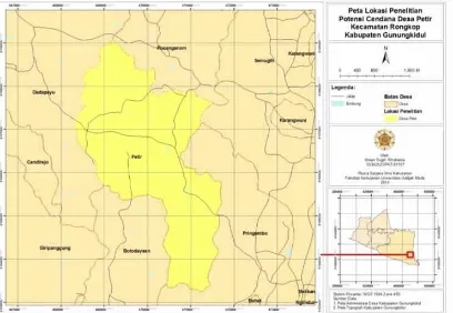 Gambar 1. Lokasi penelitian di Desa Petir, Kecamatan Rongkop, Kabupaten Gunungkidul Figure 1
